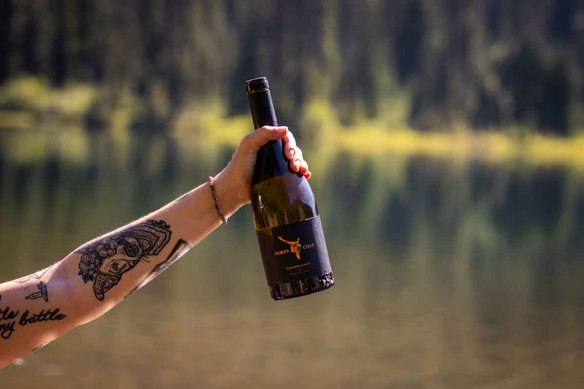 Chardonnay at a lake