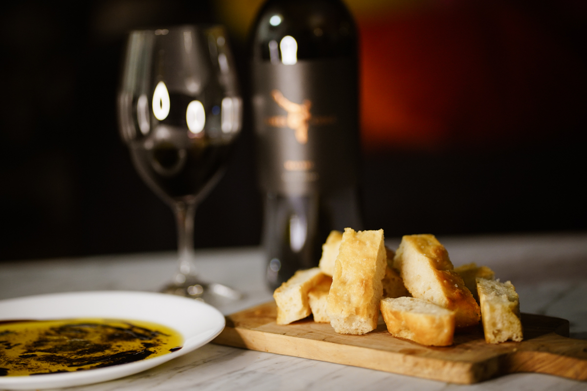 Foccacia served with James Cole Red Wine